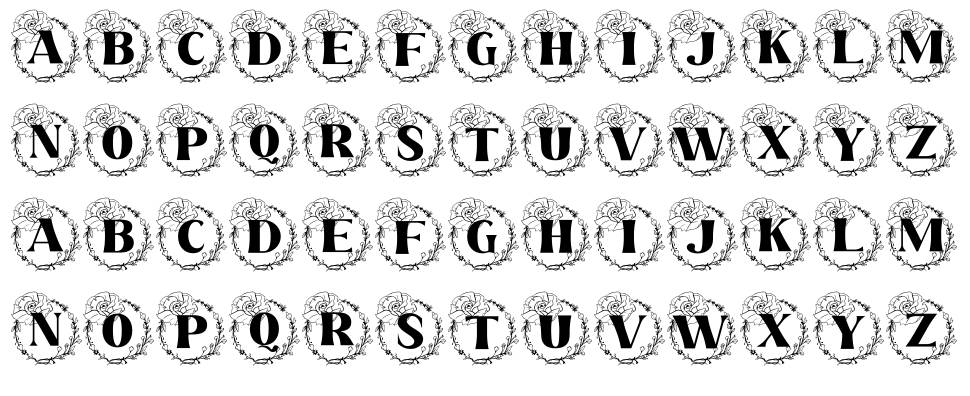 Rafaela Monogram font specimens