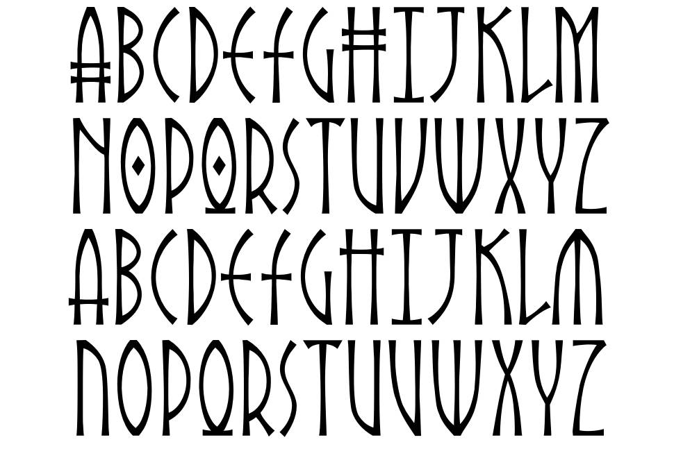 Ragna Runes 字形 标本