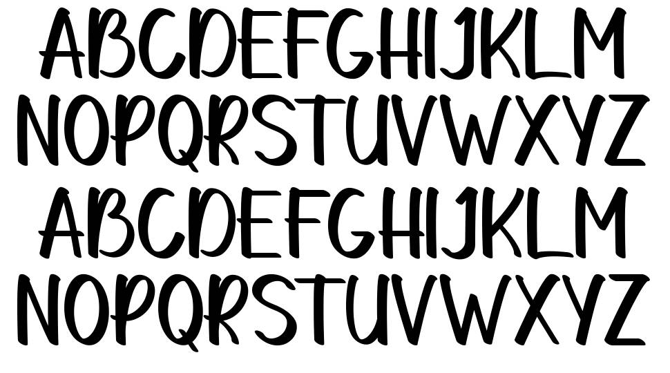 Rakeboom font Örnekler