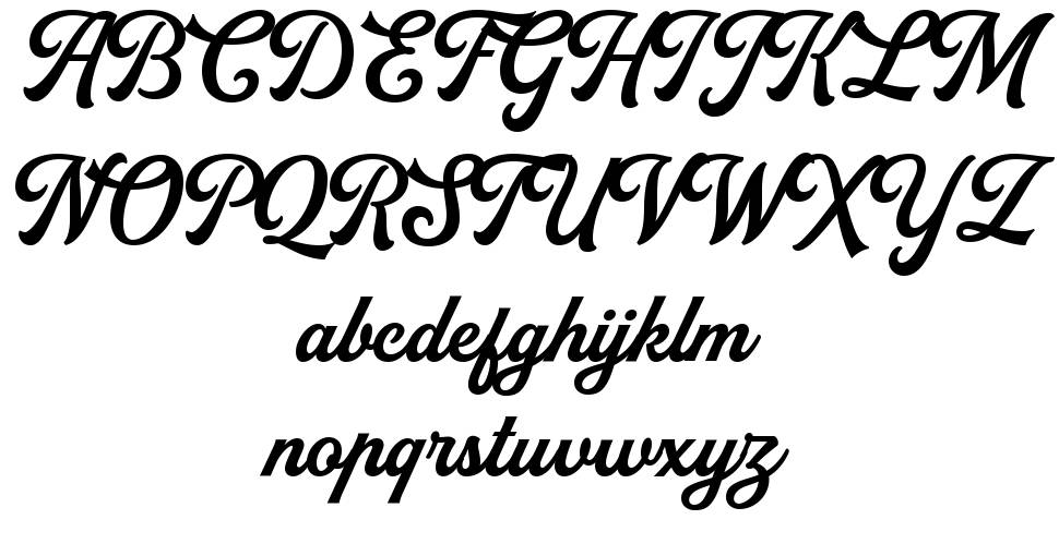 Rallington Script font specimens