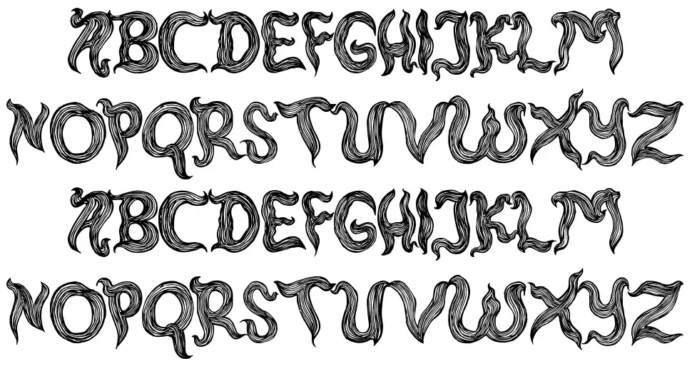 Rambut Kusutfont specimens