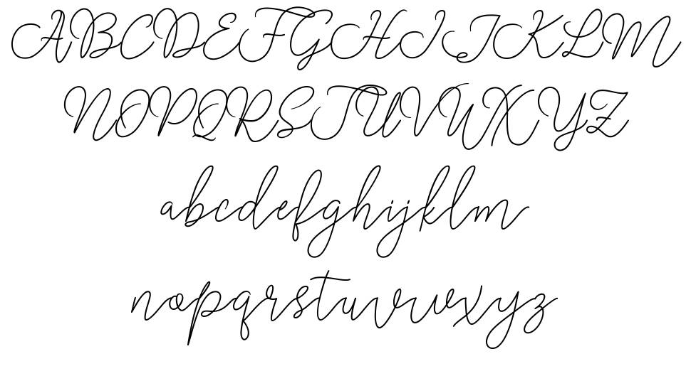 Rangga Script font specimens