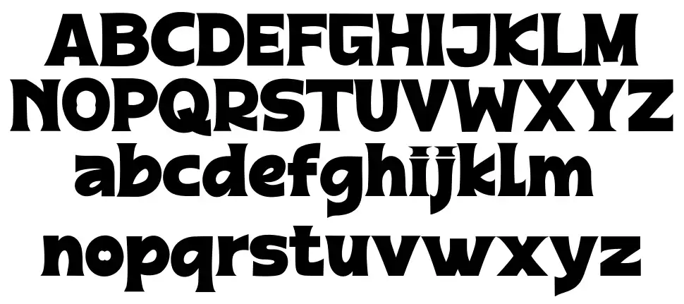 Raphia font specimens