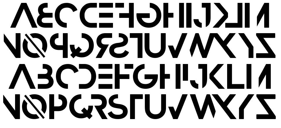 Razed font specimens