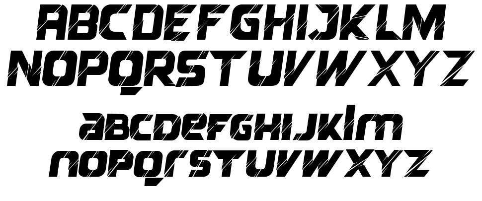 Reflected font specimens