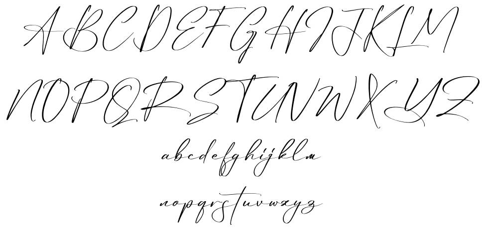 Reltinatha Signature font specimens