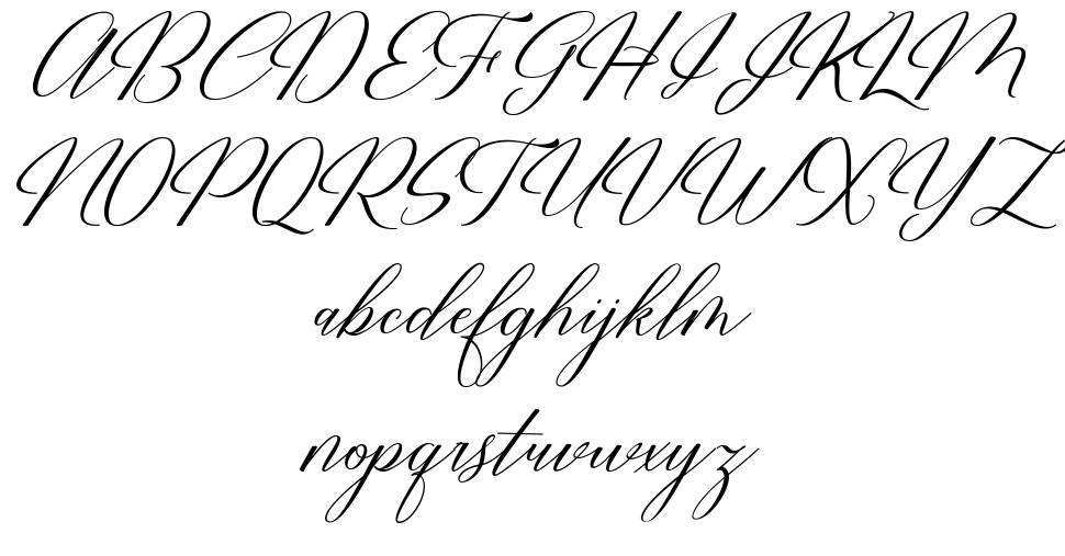 Restiany Script font specimens