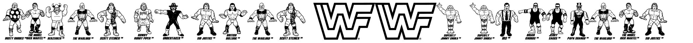 Retro Hasbro WWF Figures schriftart