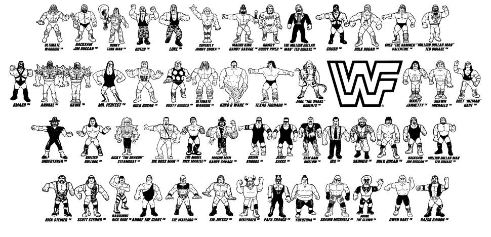 Retro Hasbro WWF Figures schriftart vorschau