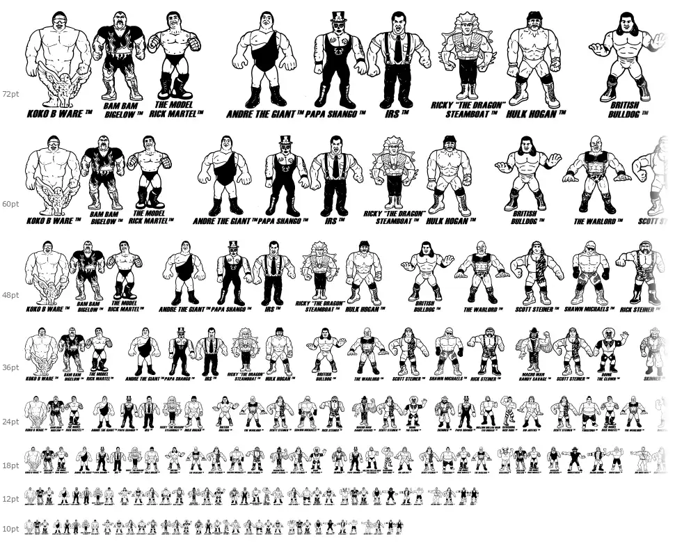 Retro Hasbro WWF Figures font by FontRiver