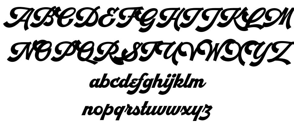 Retrofunk Script font specimens