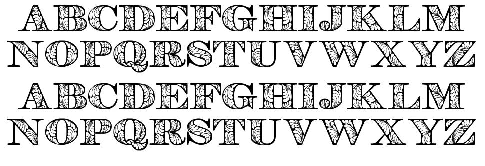 Retrograph font specimens
