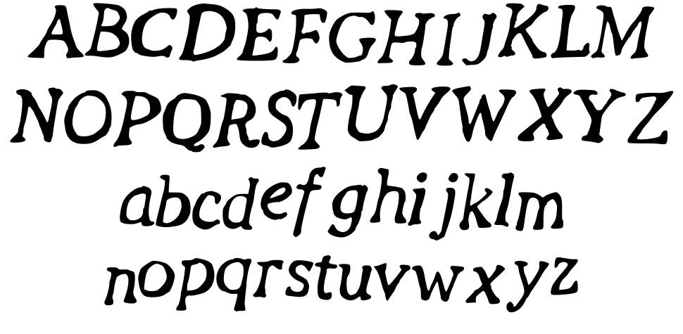 Revolution Script font specimens