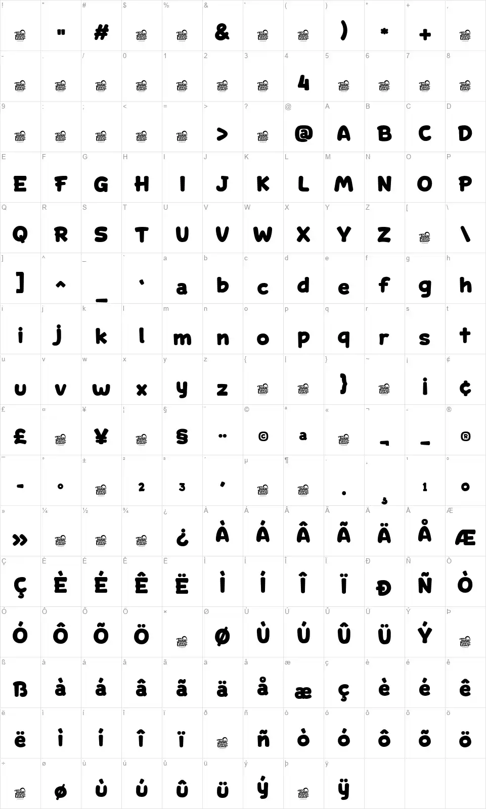 Rex Chandela Map Rex Chandelafont character map