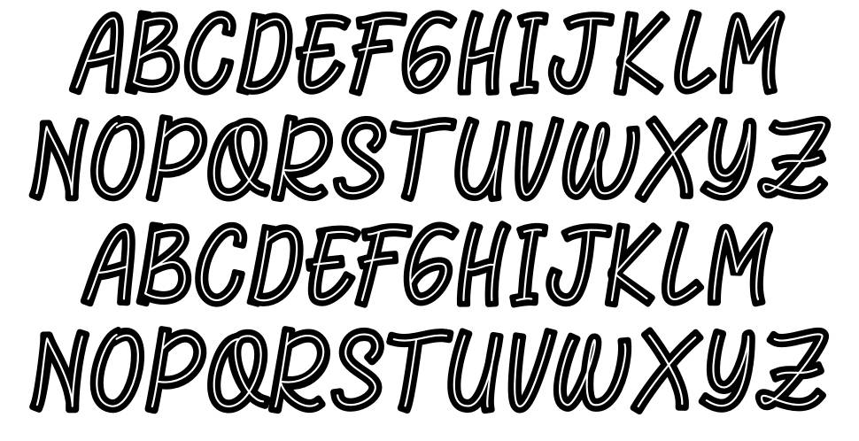 Rhomelia Strip font Örnekler