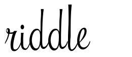 Riddle font