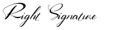 Right Signature carattere