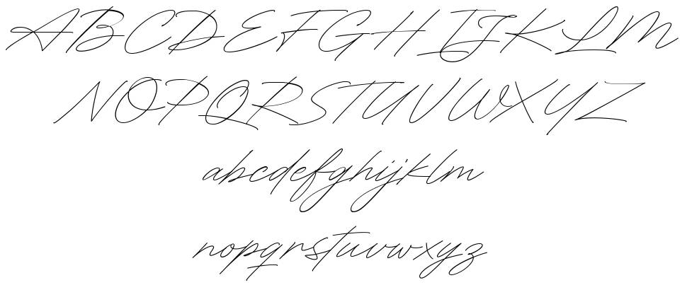 Righthand Signature font specimens