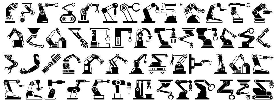 Robotic Arm font specimens