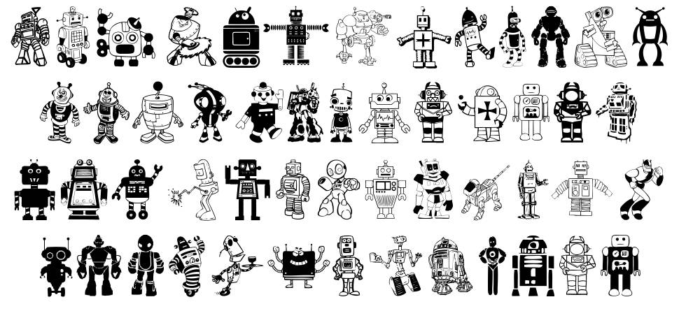 Robots písmo Exempláře