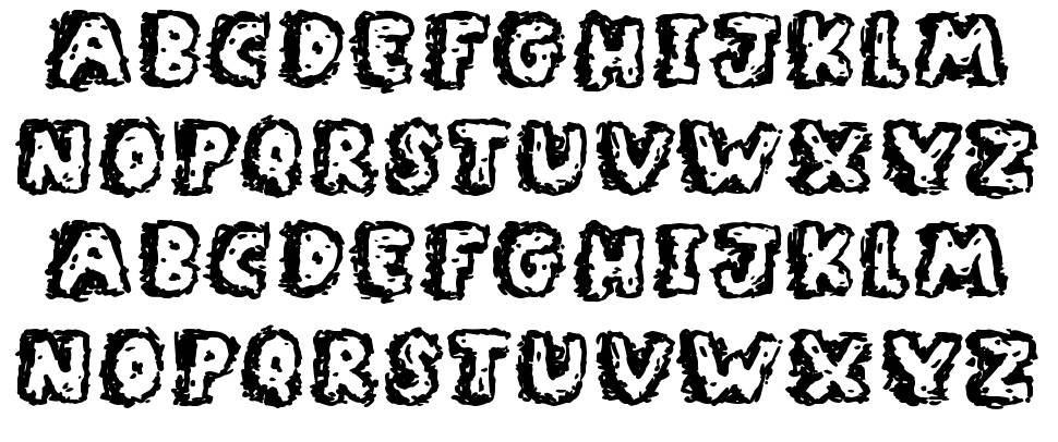 Rocky Bottoms font specimens