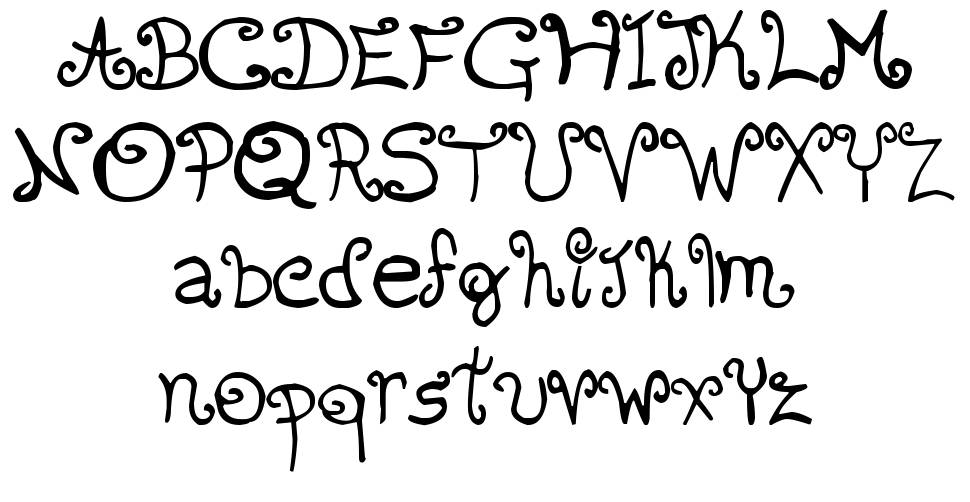 Romantic Font 2 字形 标本