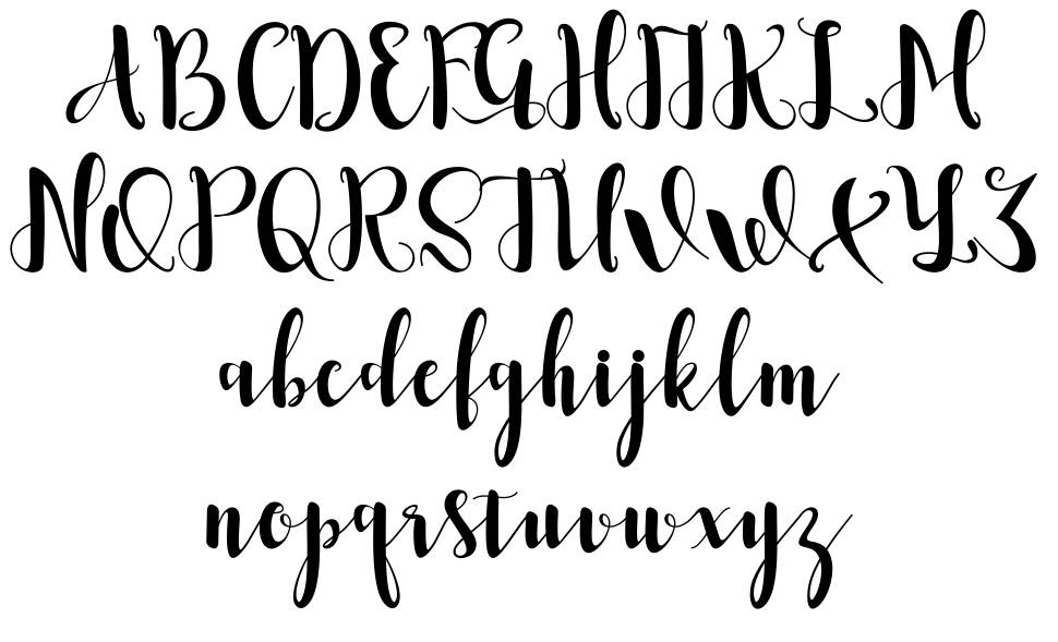 Romantis Script font specimens