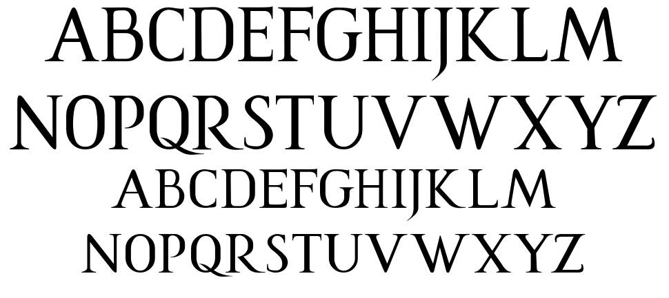 Romanus font specimens