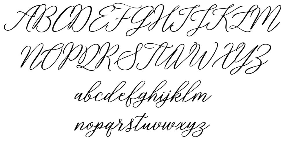 Rosabelia Script font Örnekler