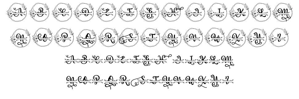 Rose Monogram font specimens