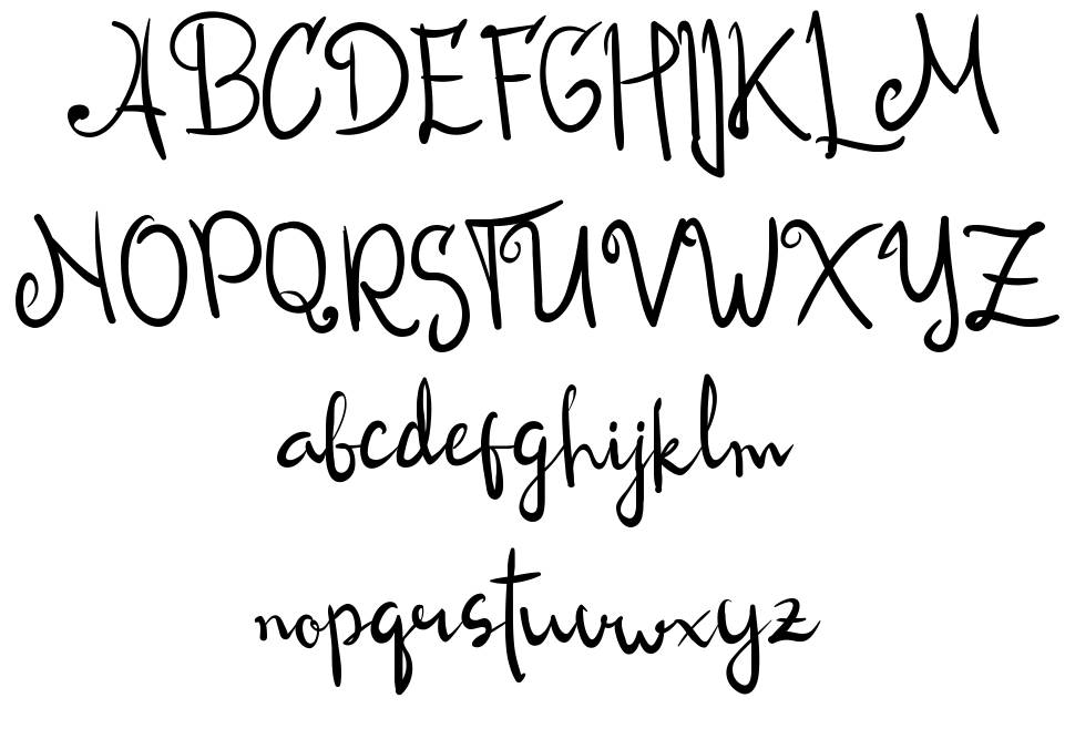 Roseline Script font specimens