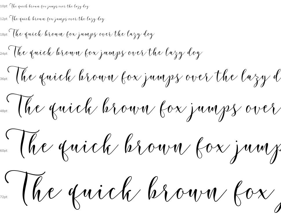 Rosetica Script carattere Cascata