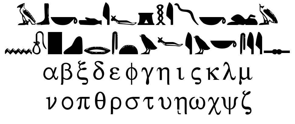 Rosetta Stone písmo Exempláře