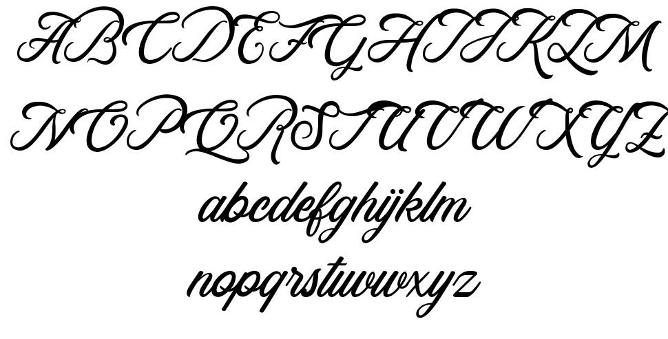 Rosewell Script font specimens