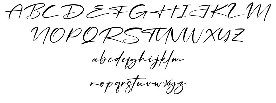 Rosterdam Signature font specimens