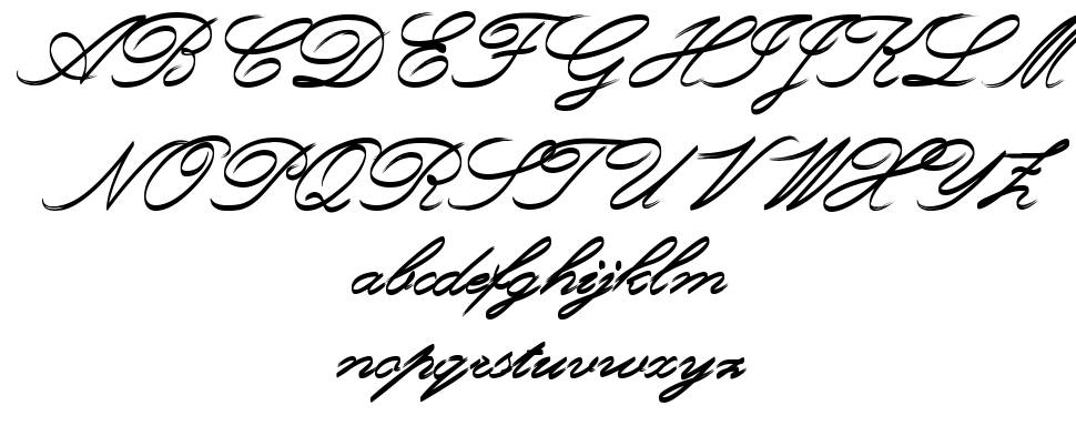 Rough Brush Script písmo Exempláře