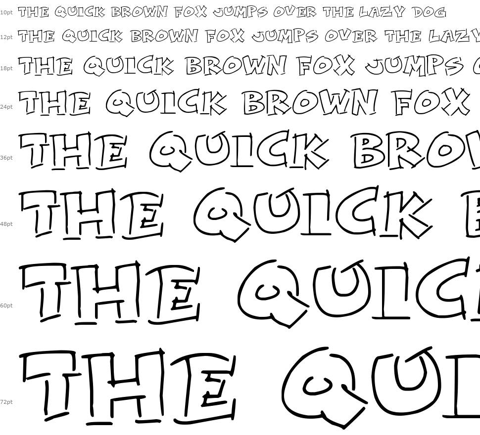Rough Comic Outlines font Waterfall