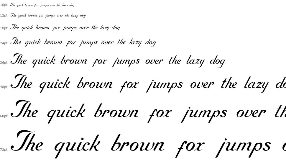 RoundHand Free font Waterfall