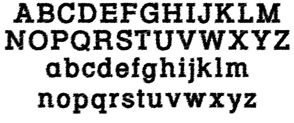 Rowdy Typemachine 字形 标本