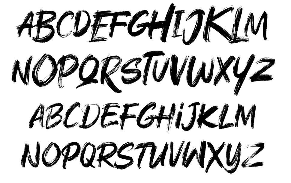 Rushink font specimens