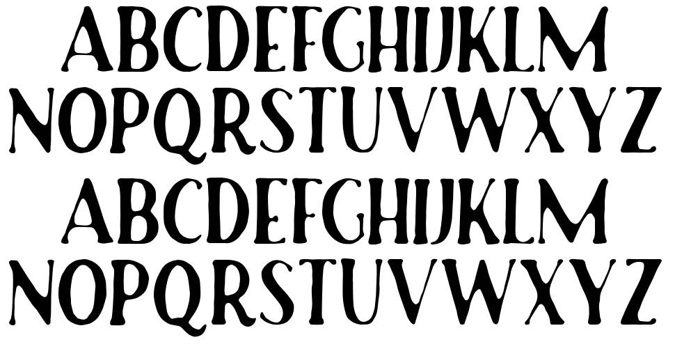 Rusted Orlando Serif fonte Espécimes