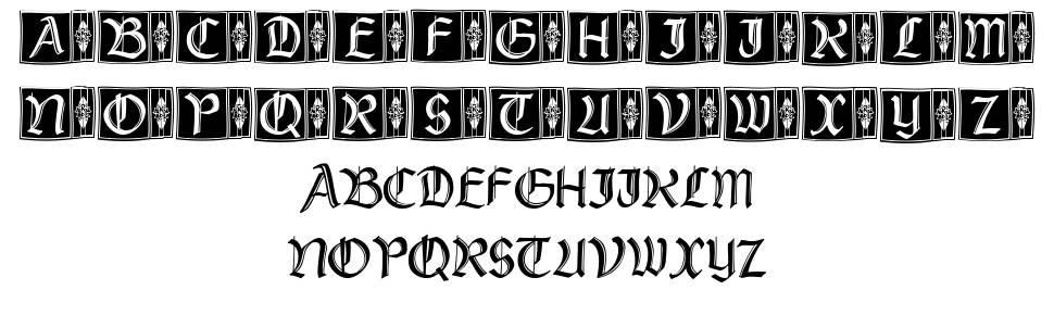 Rustick Capitals písmo Exempláře