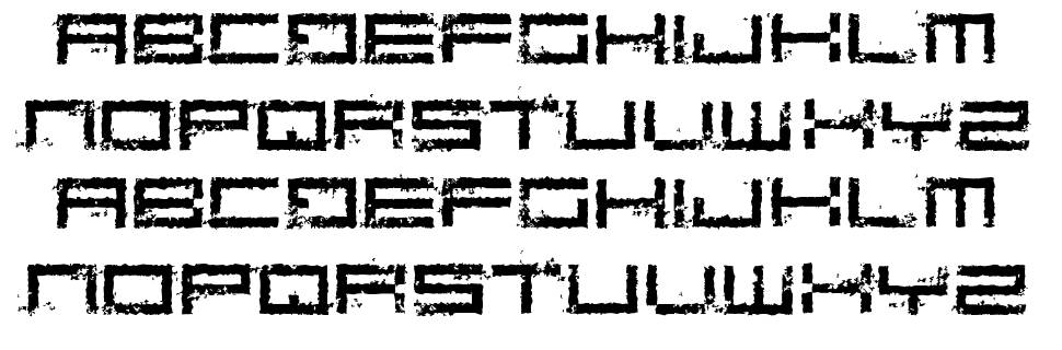 Rusting Robotica font specimens