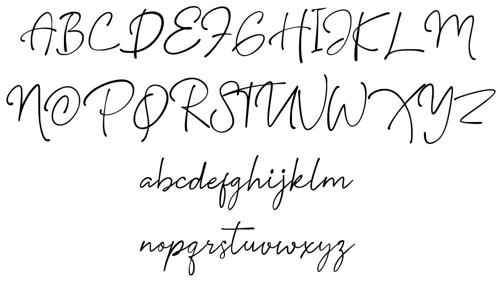 Safiar Signature font specimens