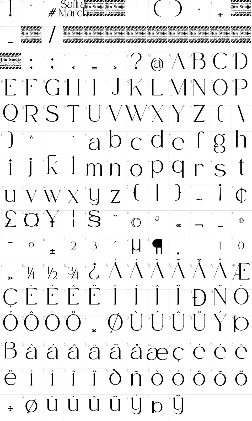 Safira Marchfont character map