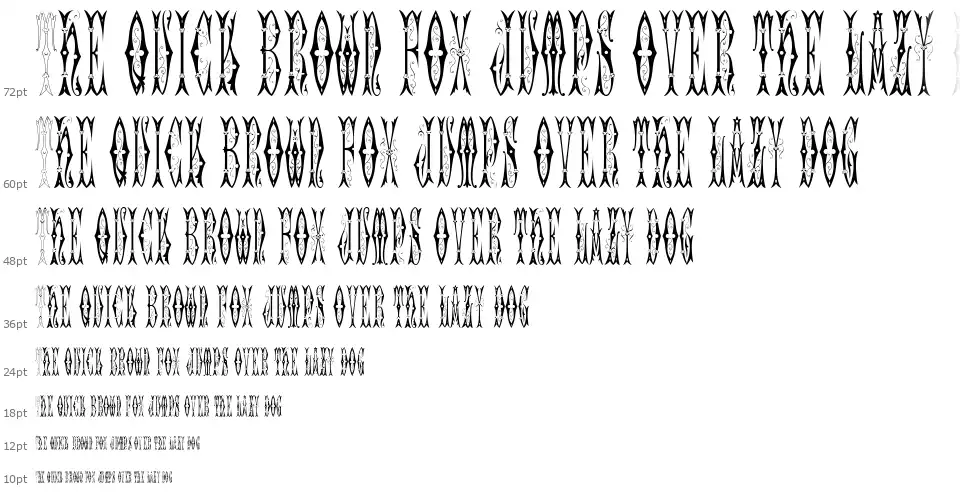 Sajou Fancy Gothicfont waterfall