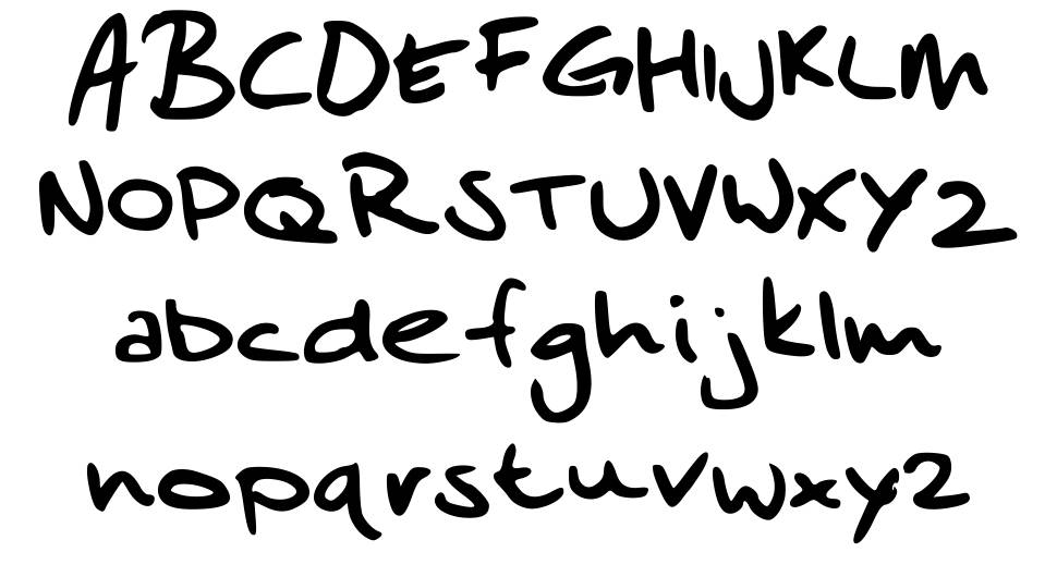 Sander's Scribble font Örnekler