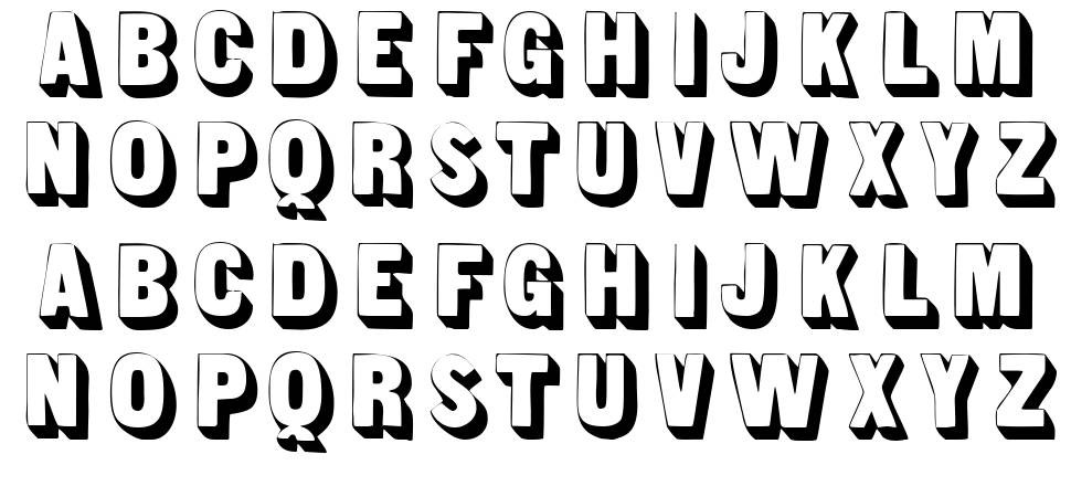 Sans Serif Shaded font specimens