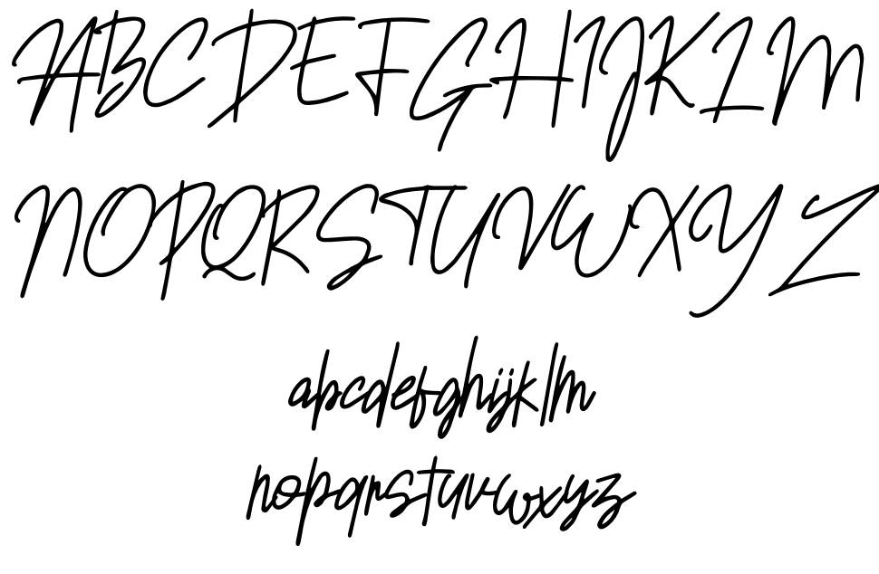 Sansitype Script fonte Espécimes