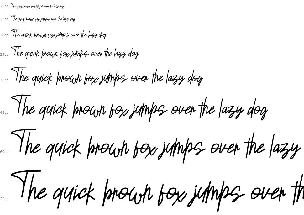 Sansitype Script font Waterfall